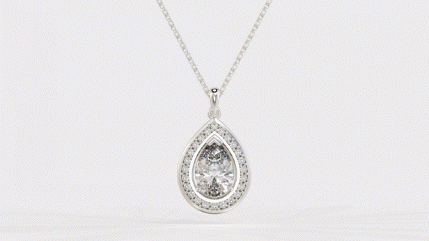 Fancy Collection Pear Halo Diamond Pendant.gif