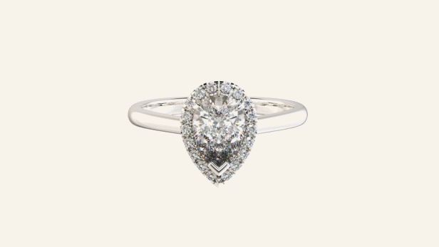 Pear Halo Diamond Ring