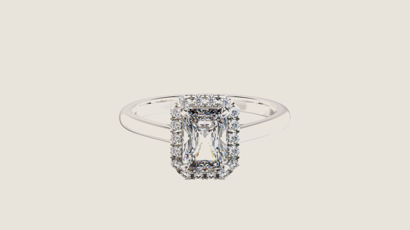 Radiant Halo Diamond Ring