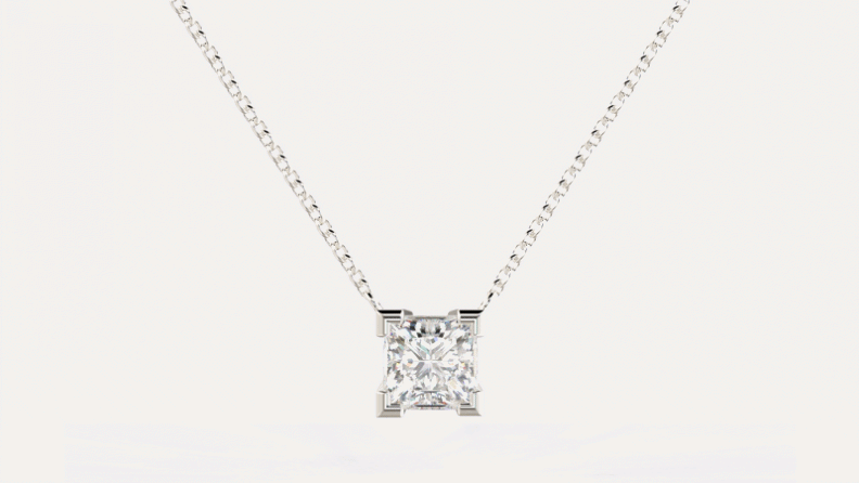 Princess Solitaire Diamond Pendant