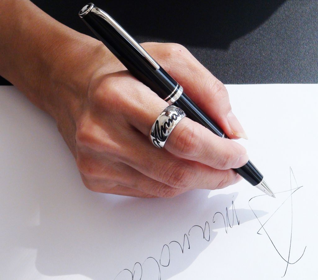 Amanda Lee Enamel Signature Ring with Model.jpg