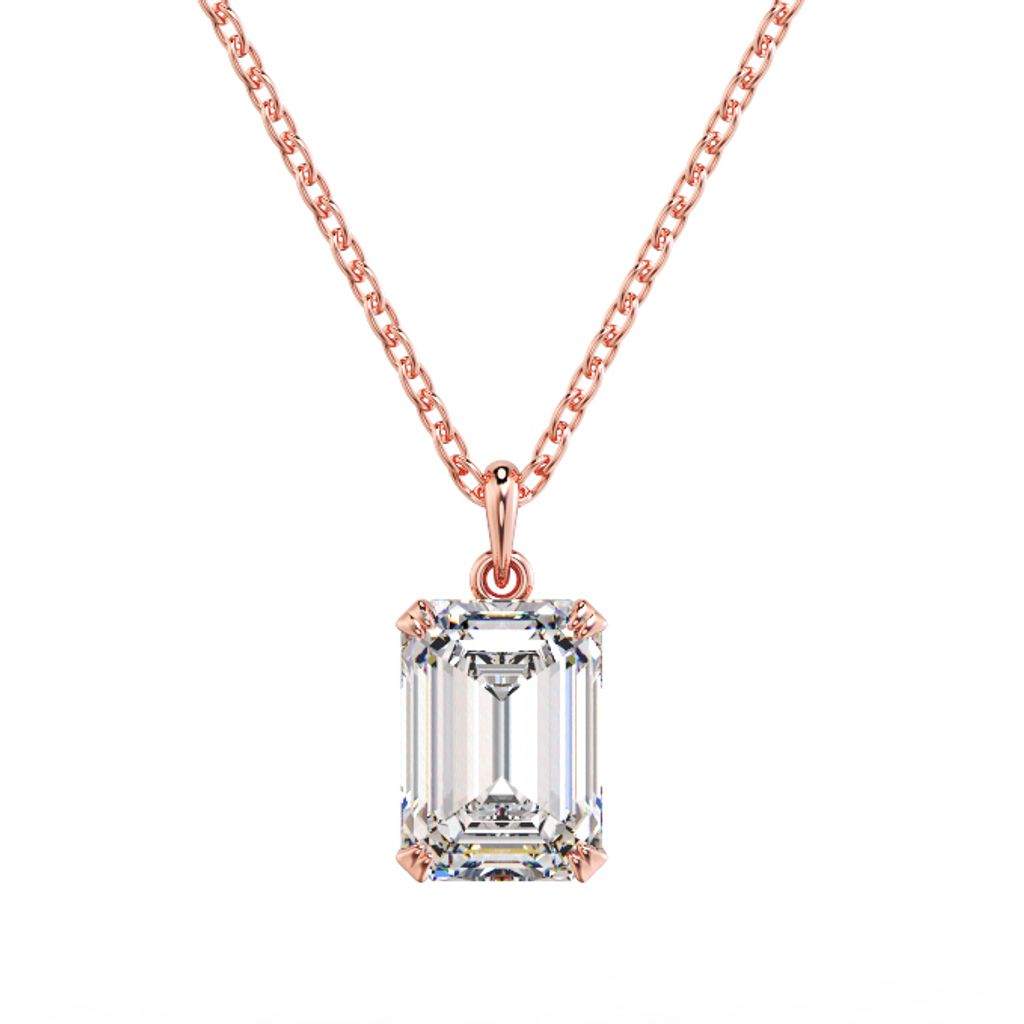 Fancy Collection Emerald Solitaire Diamond Pendant Pink.jpg