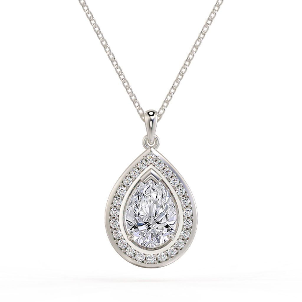 Fancy Collection Pear Halo Diamond Pendant 1.jpg