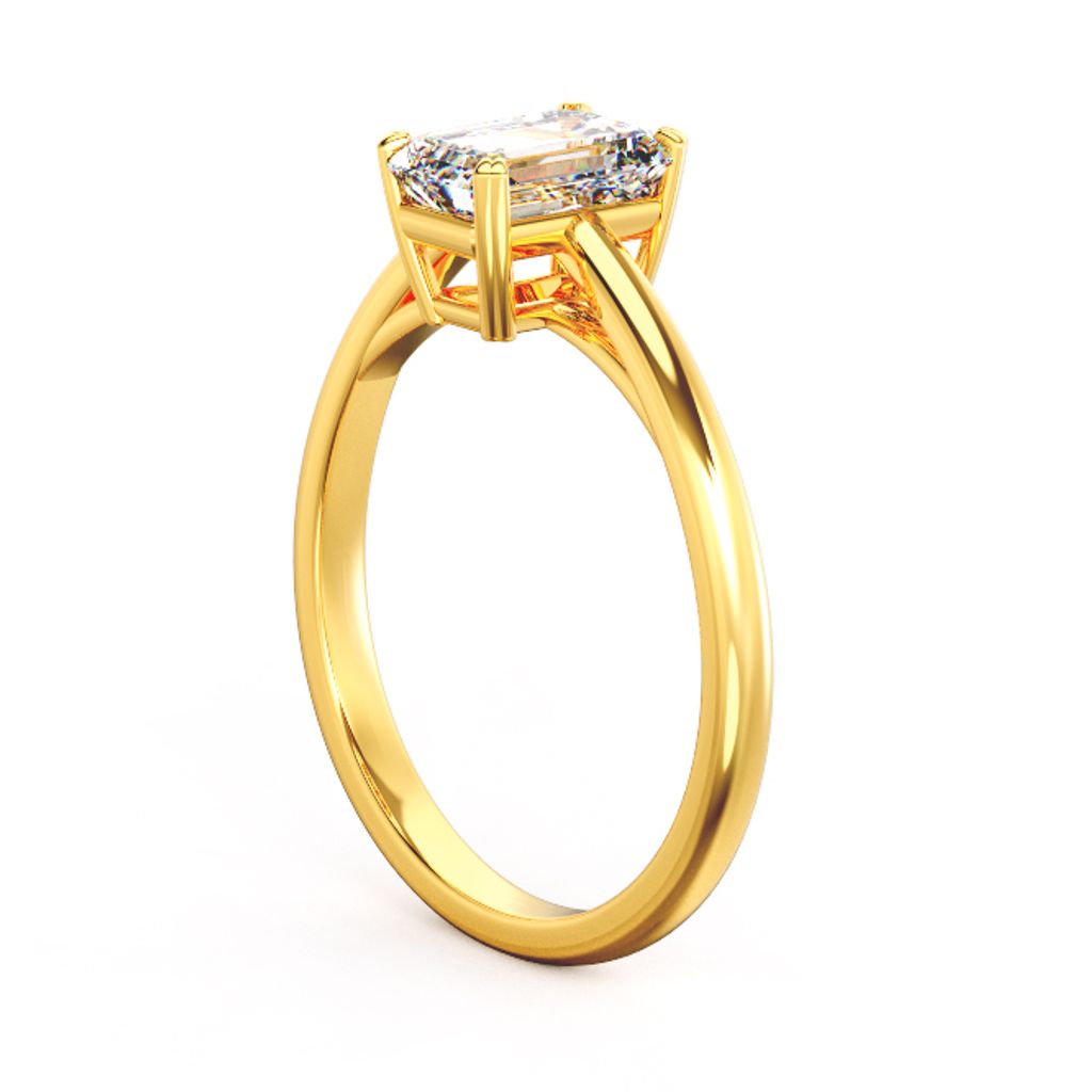 Emerald Solitaire Diamond Ring Yellow.jpg