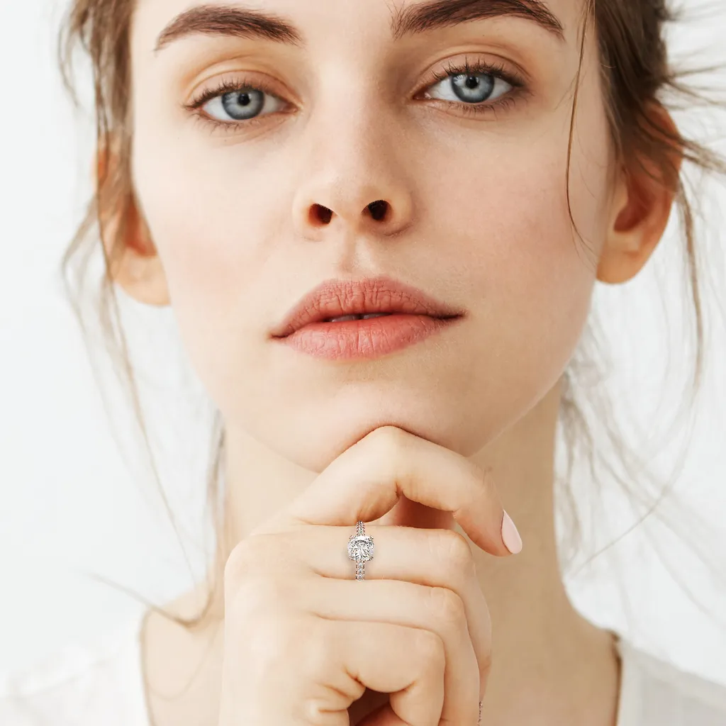 Cushion Elegant Diamond Ring with Model.jpg