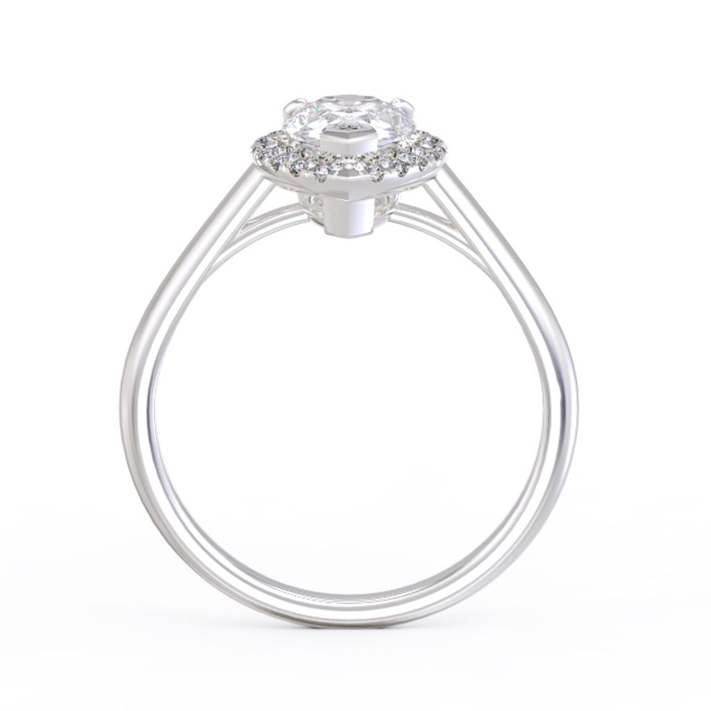 Pear Halo Diamond Ring 2