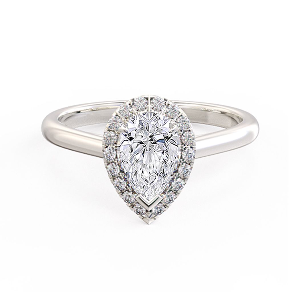 Pear Halo Diamond Ring 1