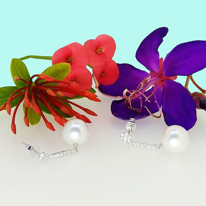 Moon Lake Flower Pearl Earring 2 Test