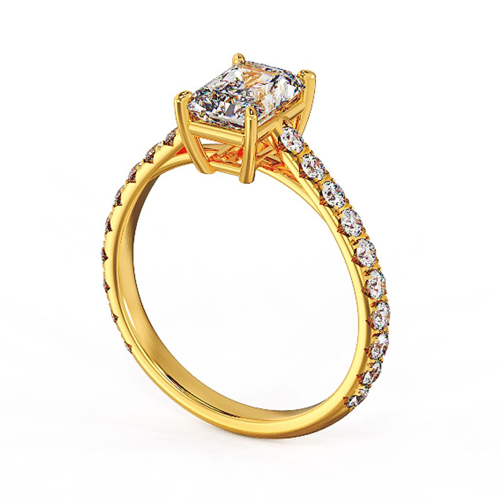 Radiant Elegant Diamond Ring Yellow