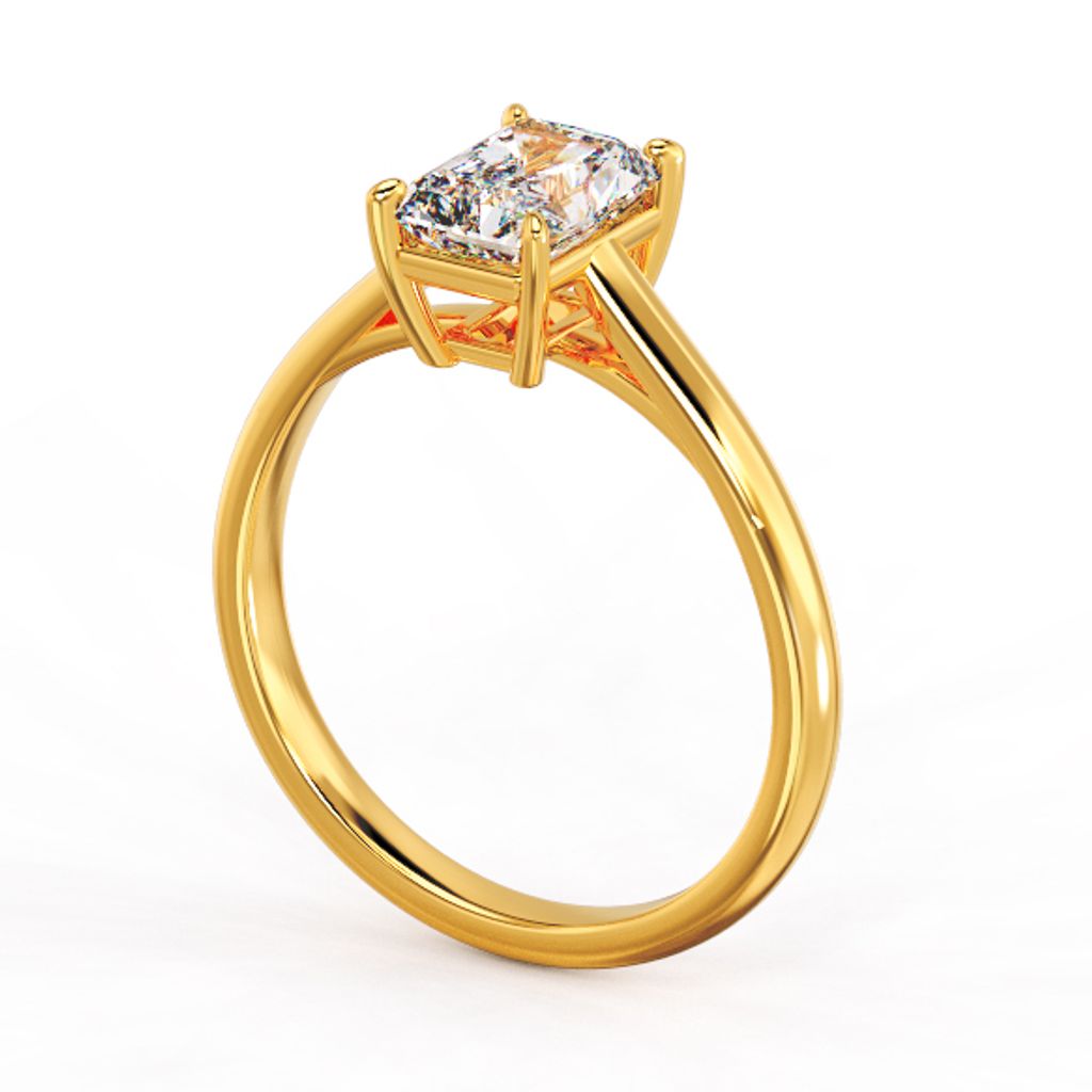 Radiant Solitaire Diamond Ring Yellow