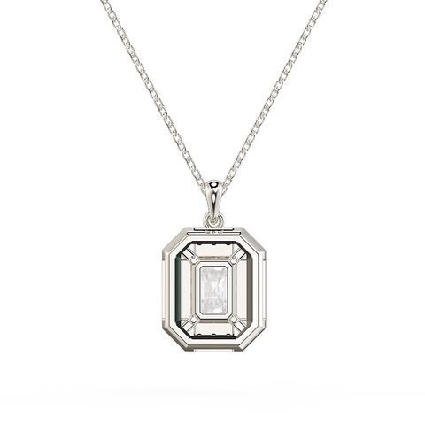 Radiant Halo Diamond Pendant 2