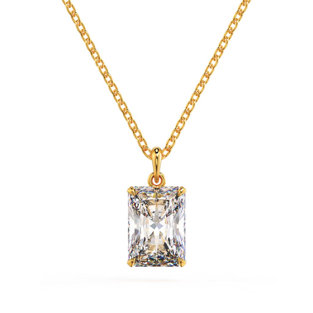 Radiant Solitaire Diamond Pendant Yellow OK