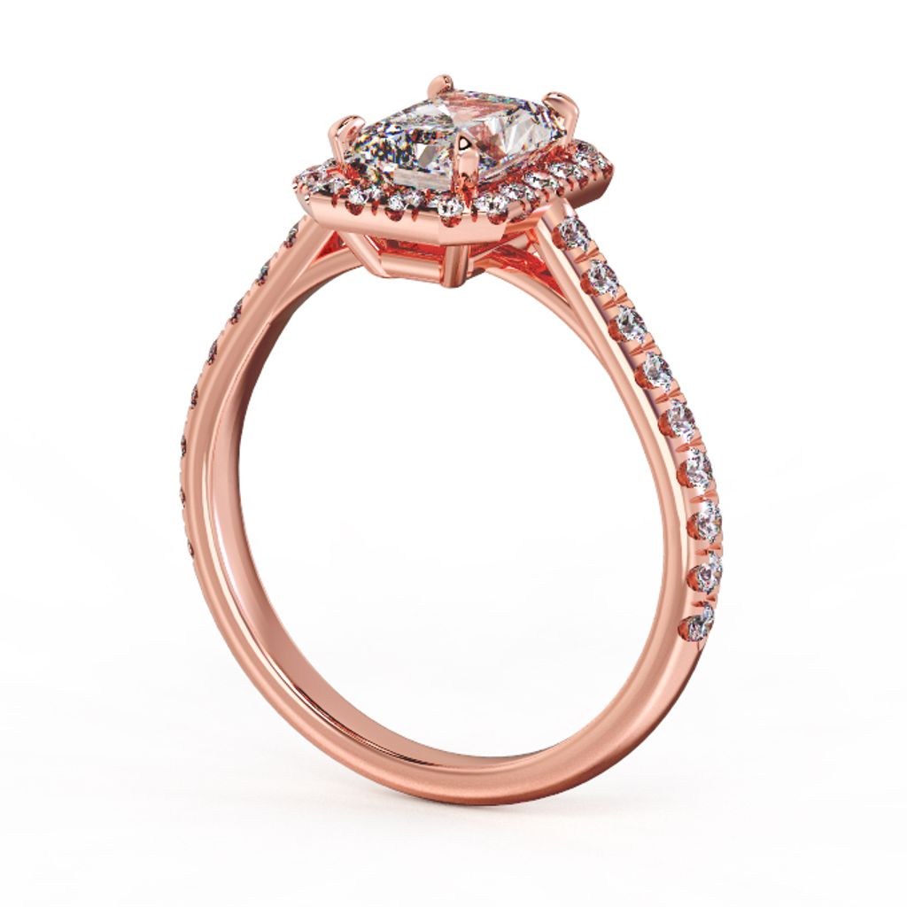 Radiant Halo Deluxe Diamond Ring Pink