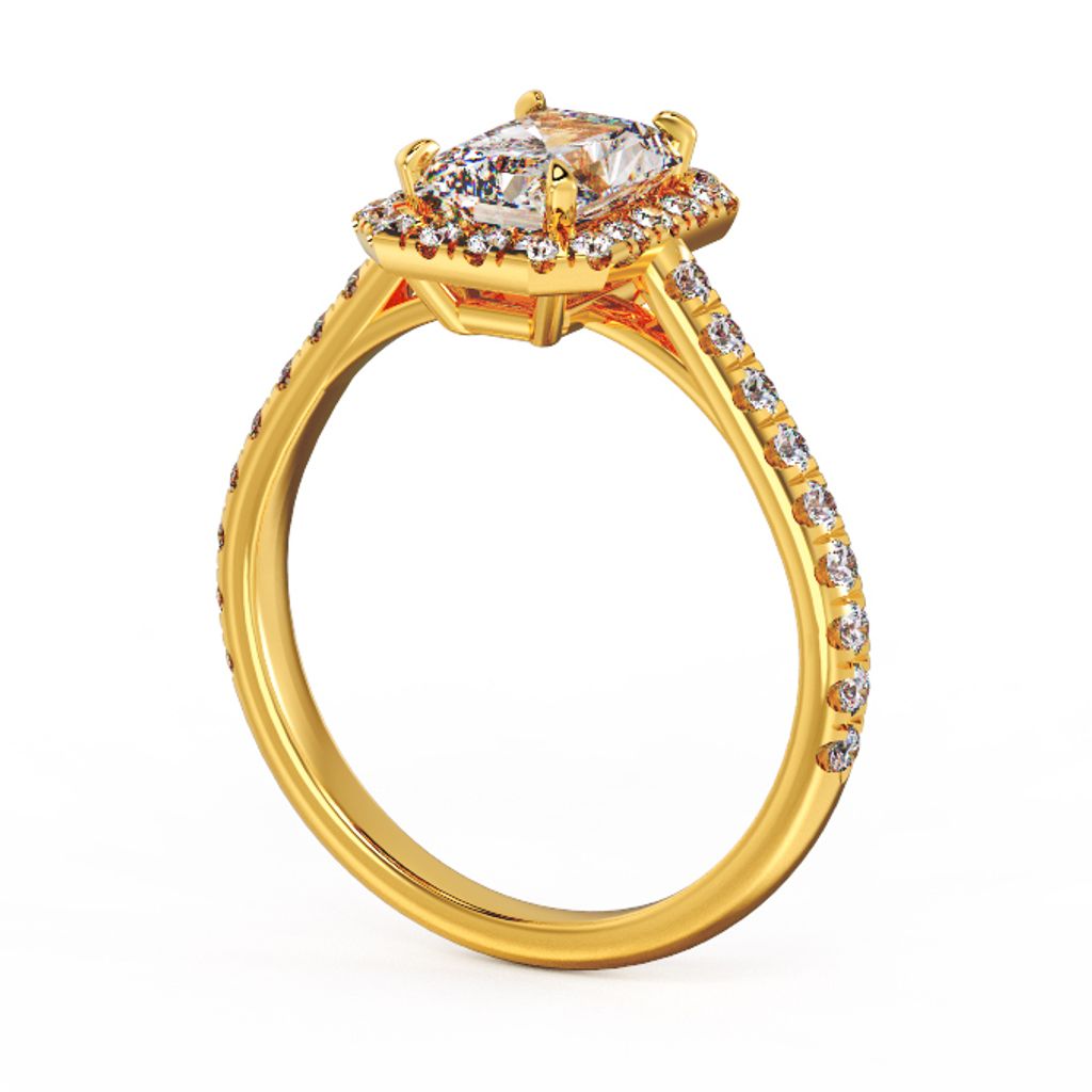 Radiant Halo Deluxe Diamond Ring Yellow