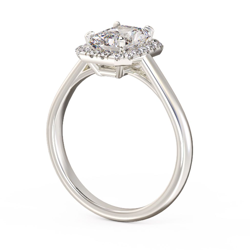 Radiant Halo Diamond Ring 4