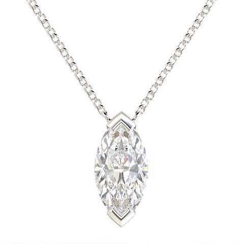 Marquise Solitaire Diamond Pendant 1