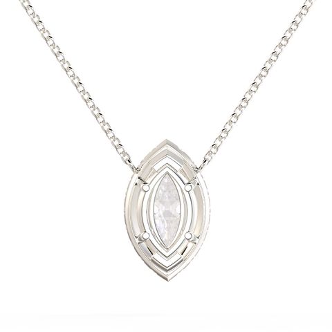 Marquise Halo Diamond Pendant 2