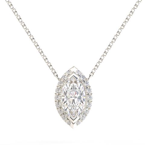 Marquise Halo Diamond Pendant 1