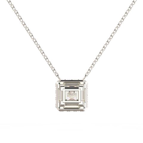 Princess Halo Diamond Pendant 2