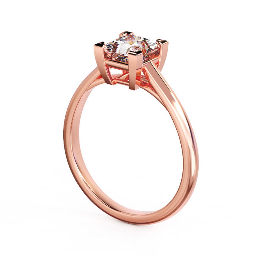 Princess Solitaire Diamond Ring Pink