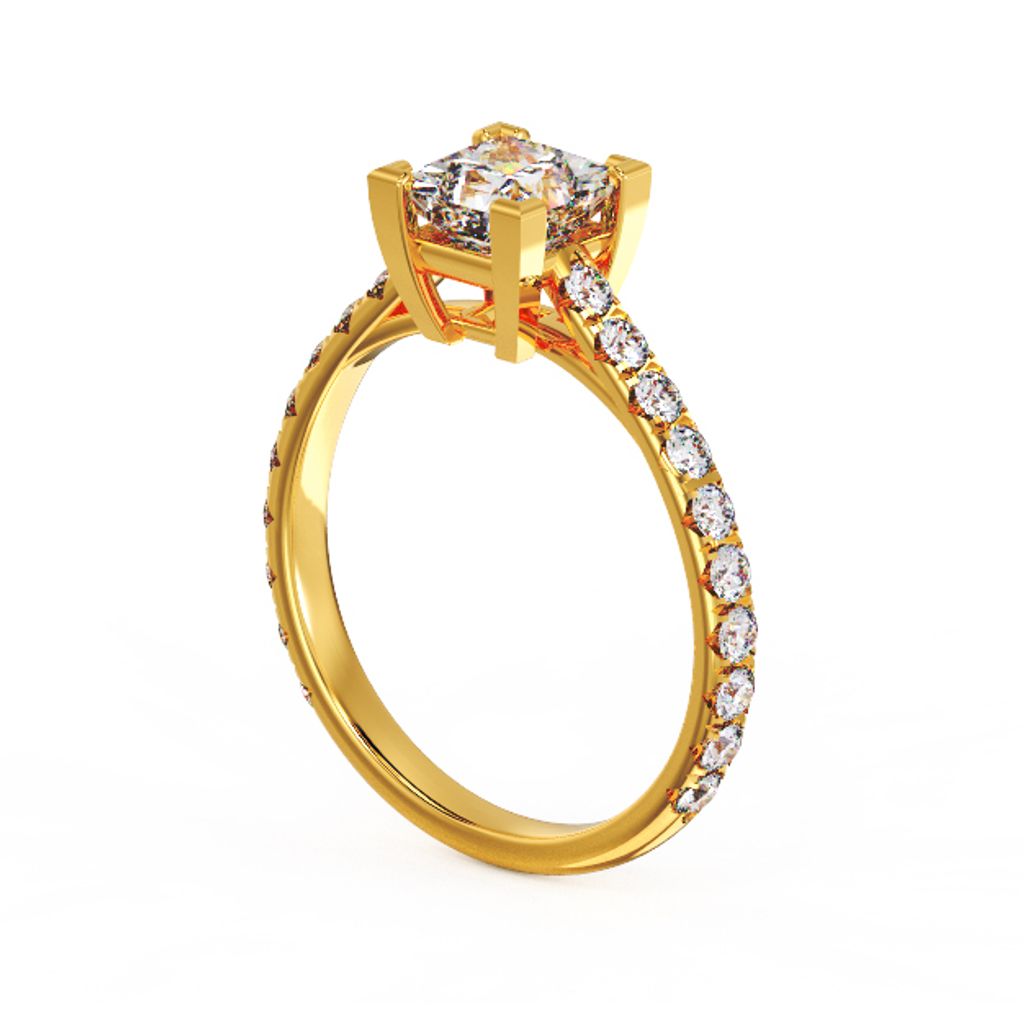 Princess Elegant Diamond Ring Yellow