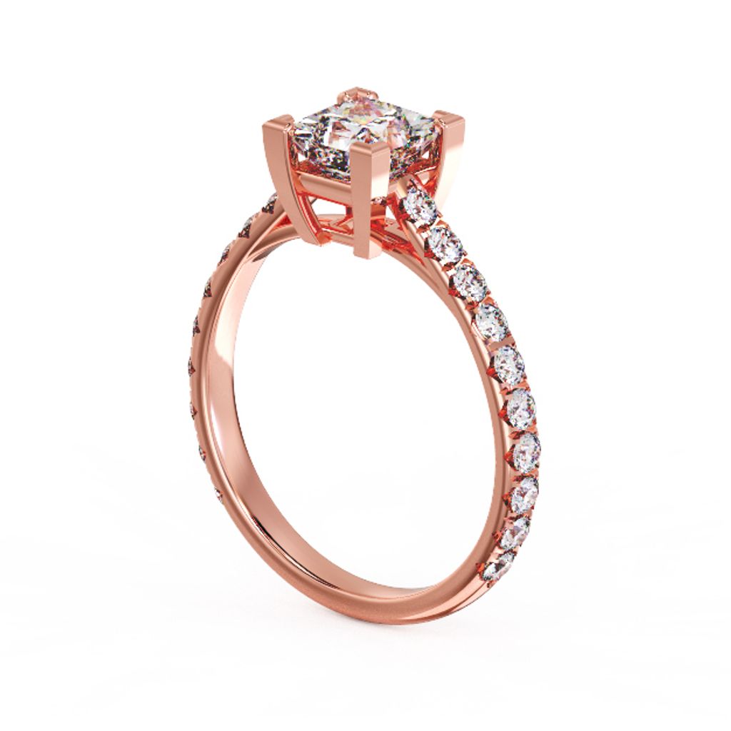 Princess Elegant Diamond Ring Pink
