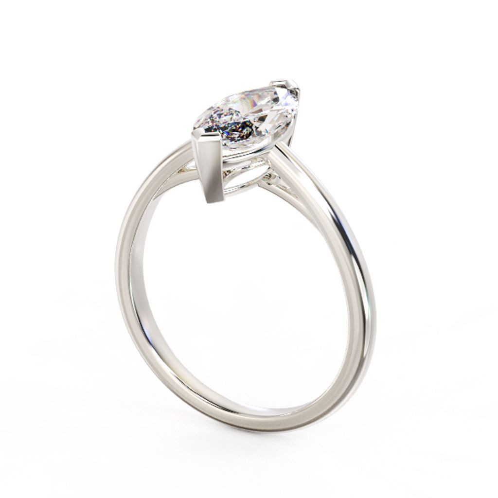 Marquise Solitaire Diamond Ring 4