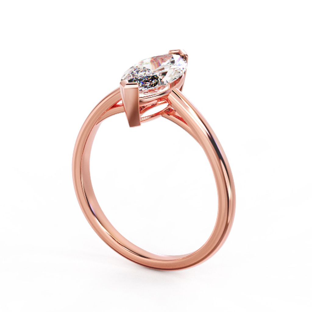 Marquise Solitaire Diamond Ring Pink