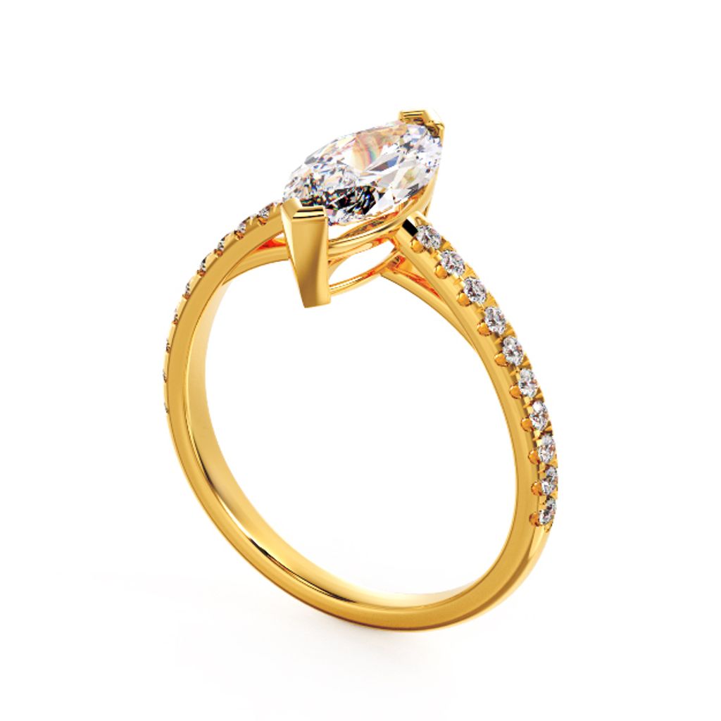 Marquise Elegant Diamond Ring Yellow