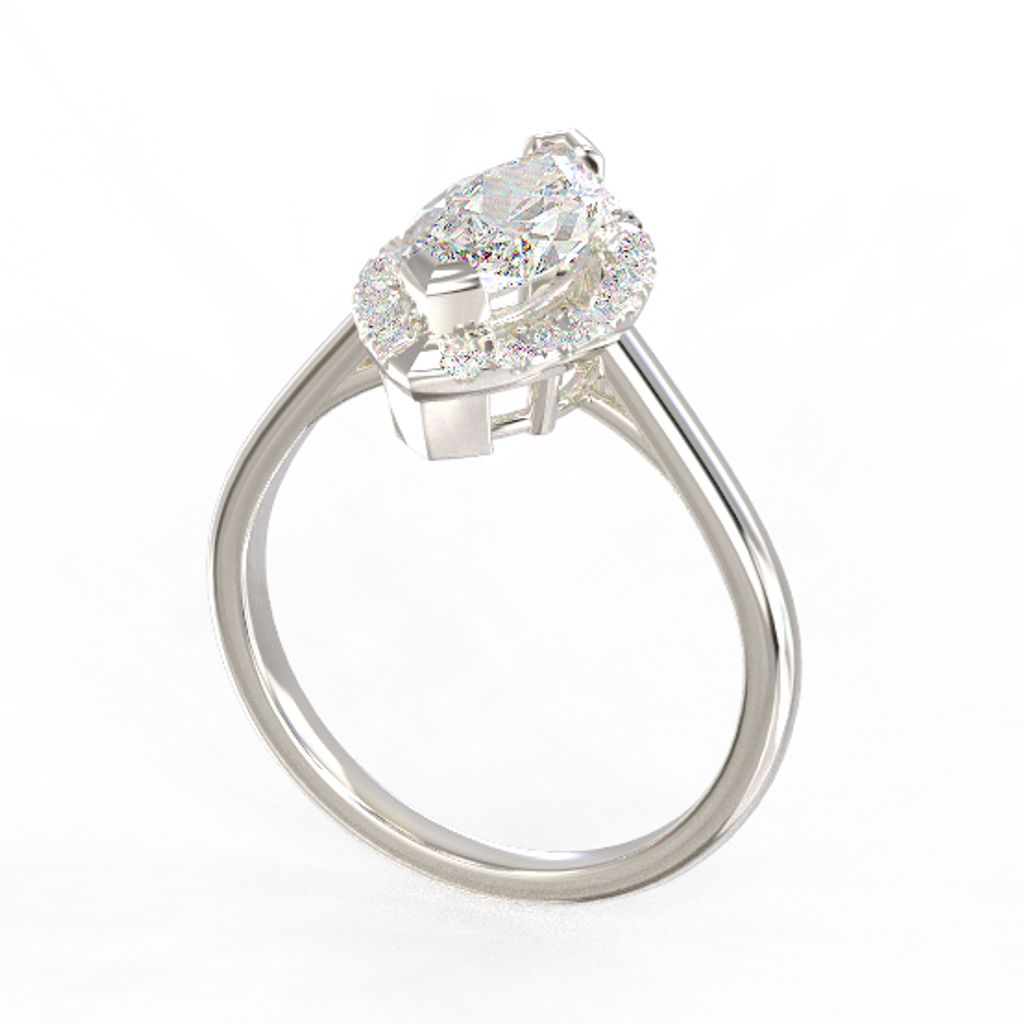 Marquise Halo Diamond Ring 4