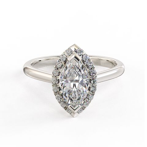 Marquise Halo Diamond Ring 1