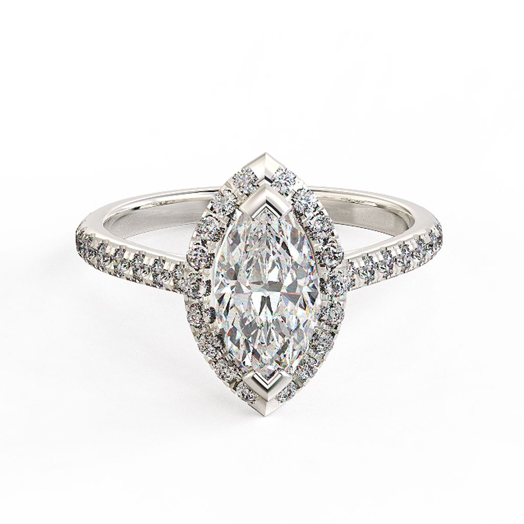 Marquise Halo Deluxe Diamond Ring 1