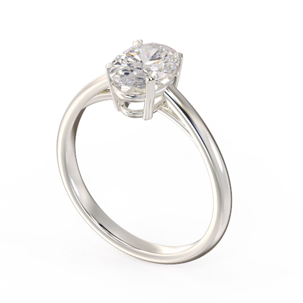 Oval Solitaire Diamond Ring 4