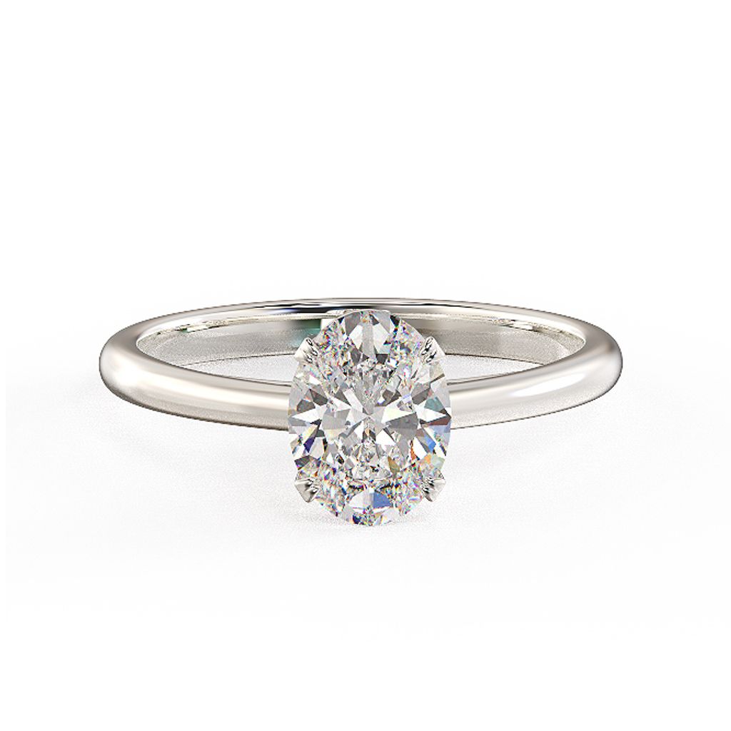 Oval Solitaire Diamond Ring 1