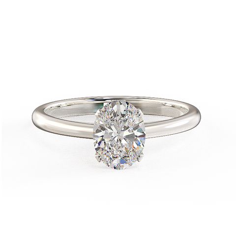 Oval Solitaire Diamond Ring 1