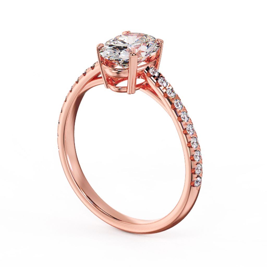 Oval Elegant Diamond Ring Pink