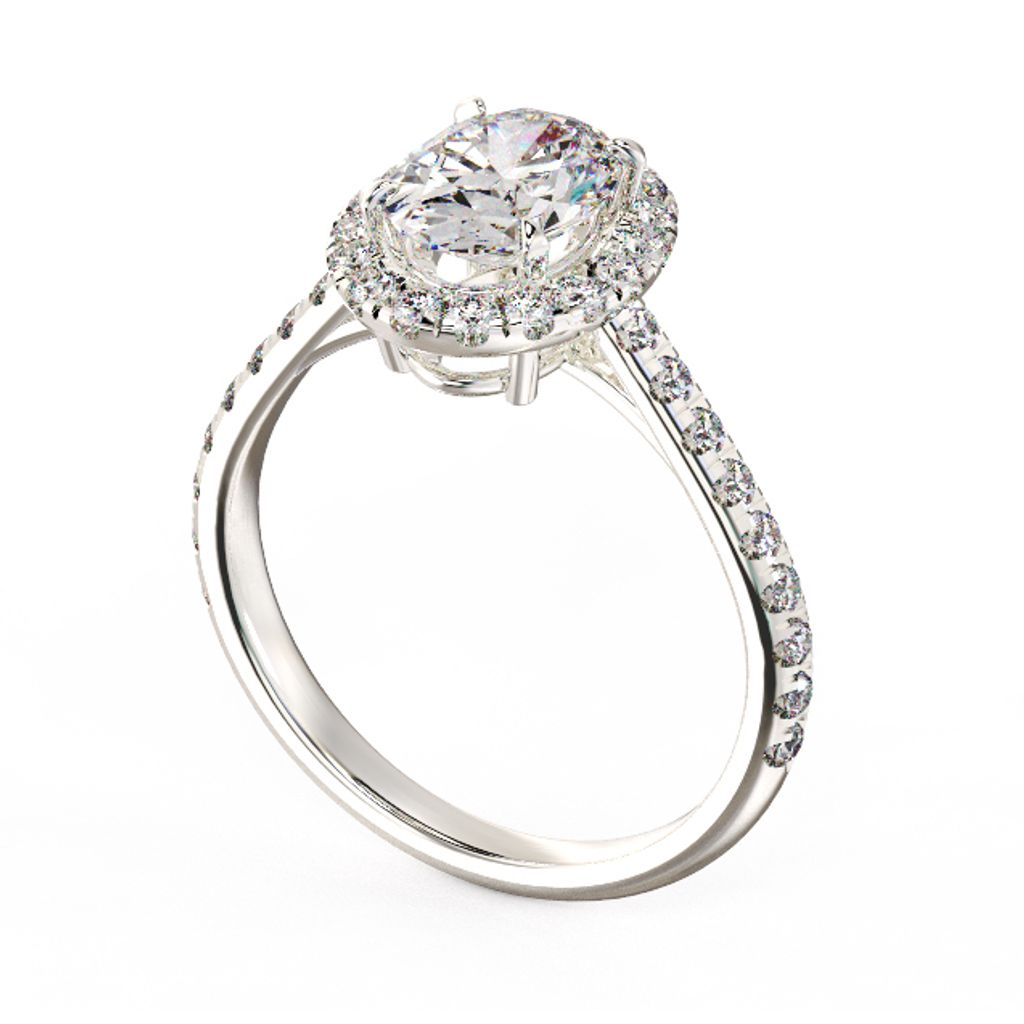 Oval Halo Deluxe Diamond Ring 4