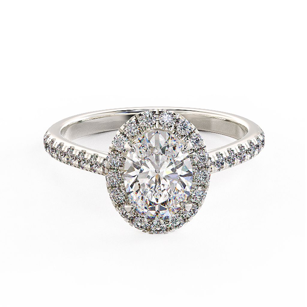 Oval Halo Deluxe Diamond Ring 1