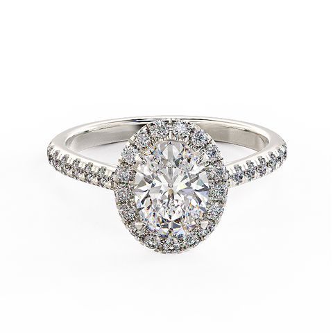 Oval Halo Deluxe Diamond Ring 1