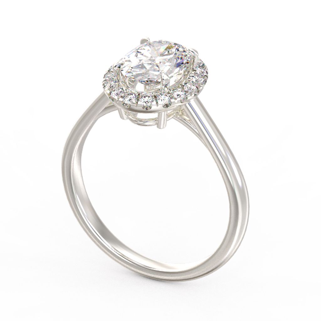 Oval Halo Diamond Ring 4