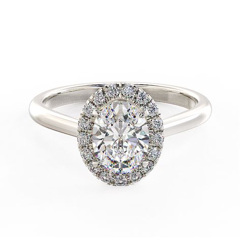 Oval Halo Diamond Ring 1