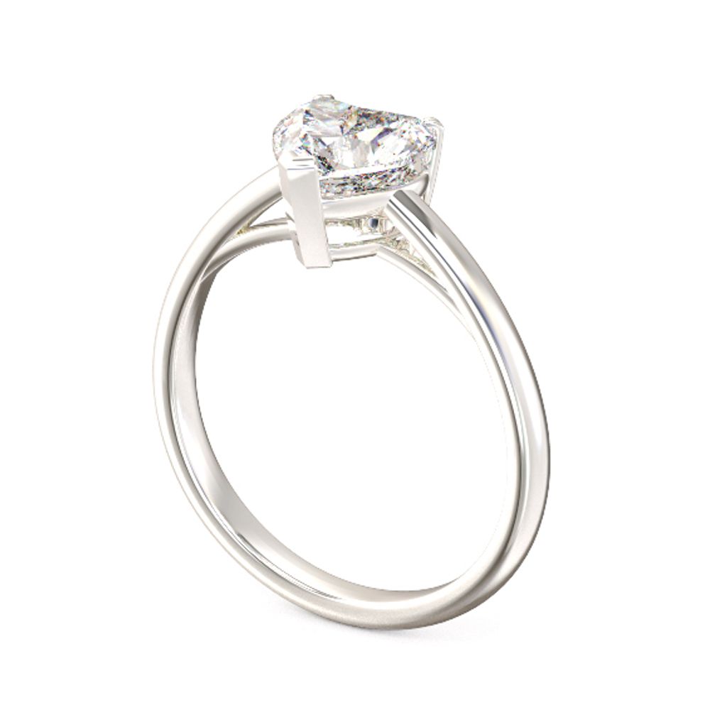 Heart Solitaire Diamond Ring 4