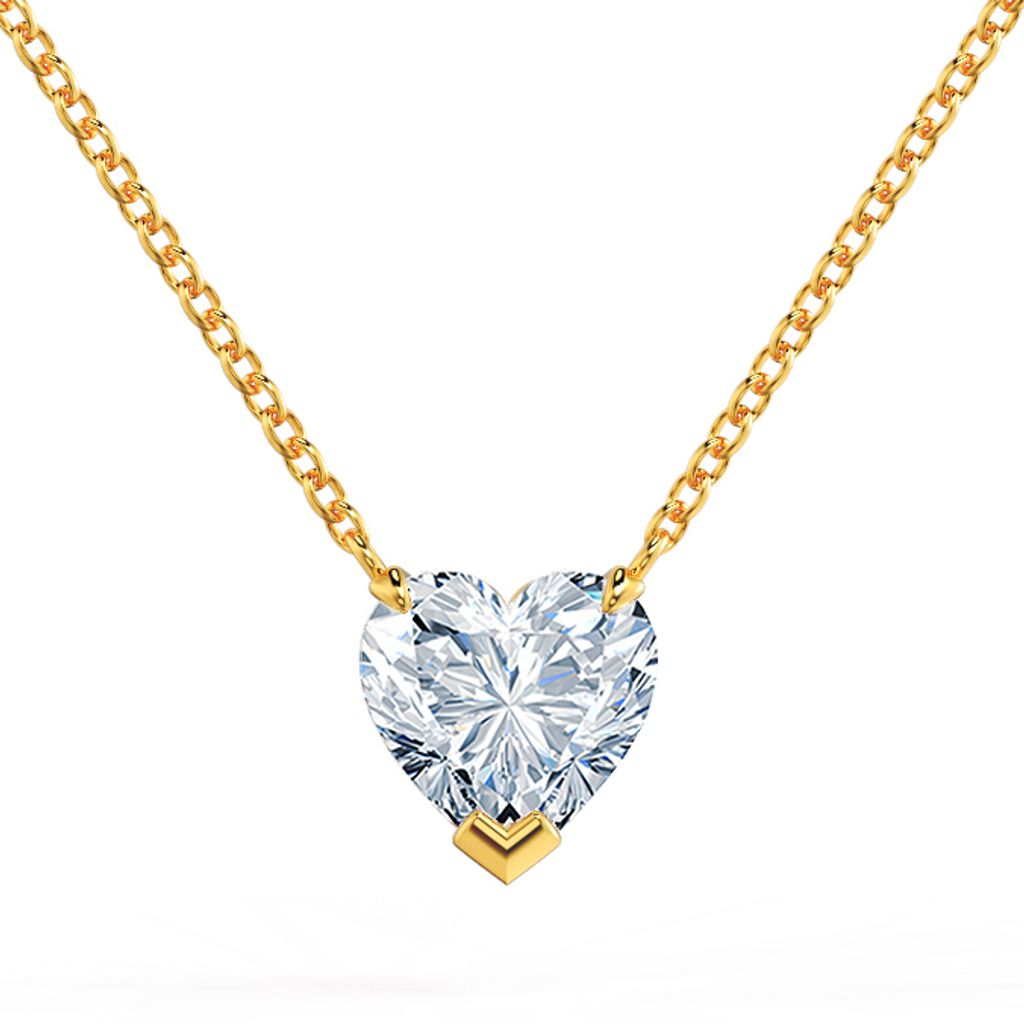 Heart Solitaire Diamond Pendant Yellow OK