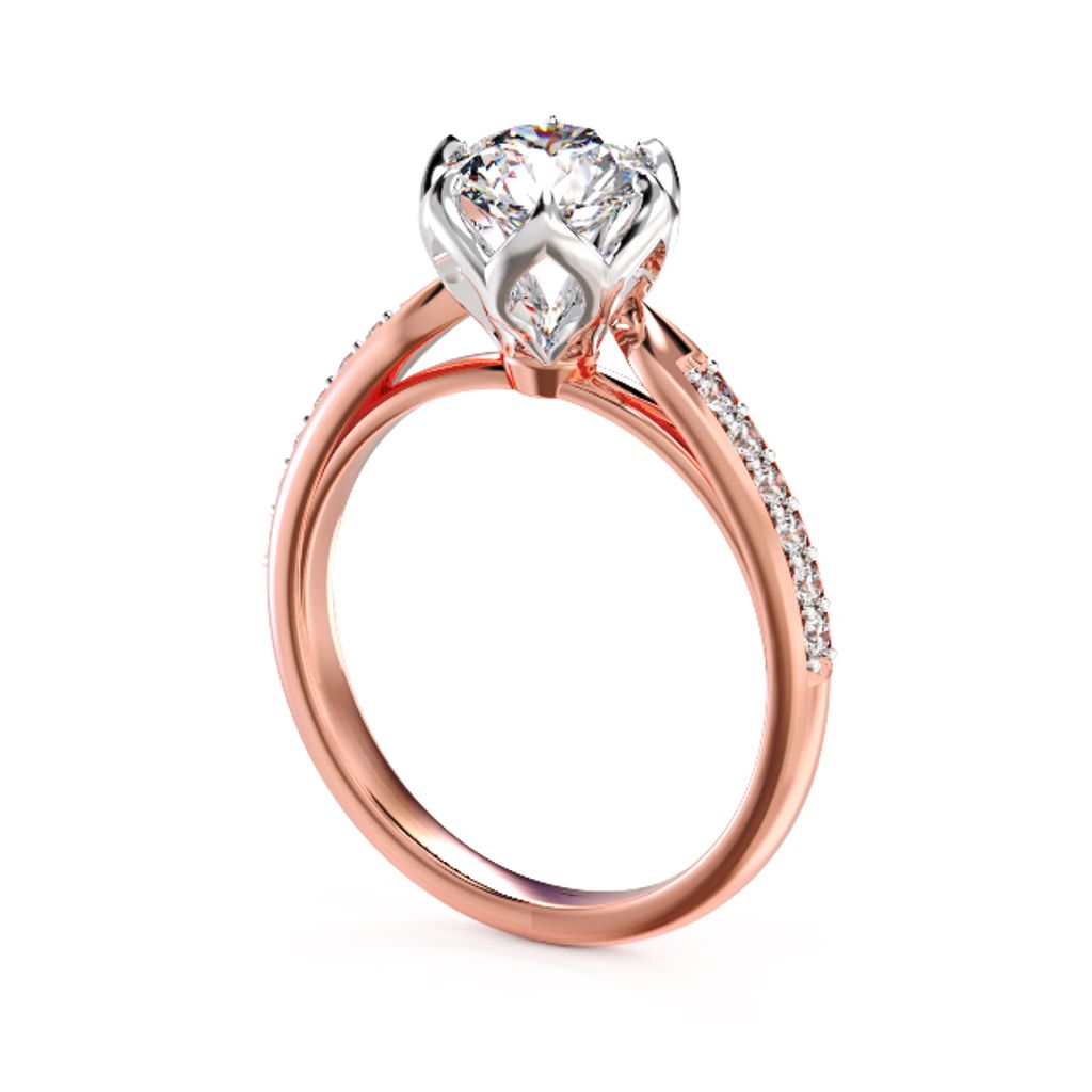Tulip 1 ct Diamond Ring Pink
