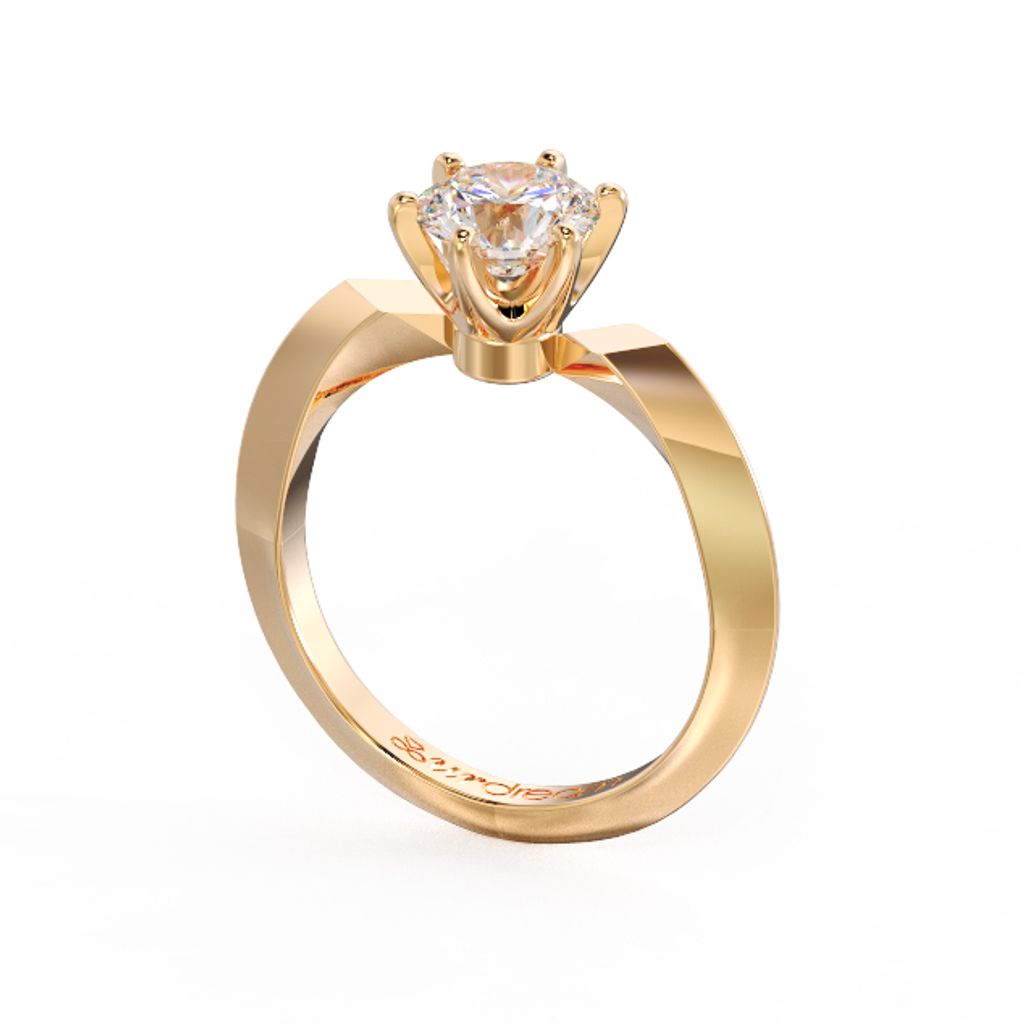 New Love Geometry Diamond Ring Yellow