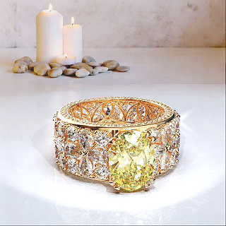 Fancy Intense Yellow Oval Luxury Ring (1)