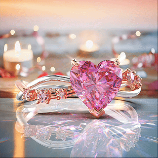 1.10 ct Fancy Vivid Pink Heart Diamond Ring 1 (2)