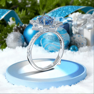 1,25 ct Fancy Intense Blue Radiant Diamond Ring (1)