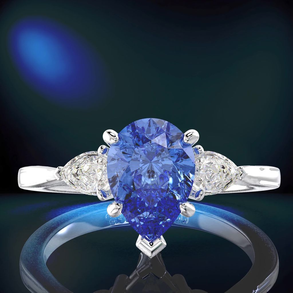 2025-05-06 Fancy Color Pear Ring 3 Stones.831 - frame at 0m0s