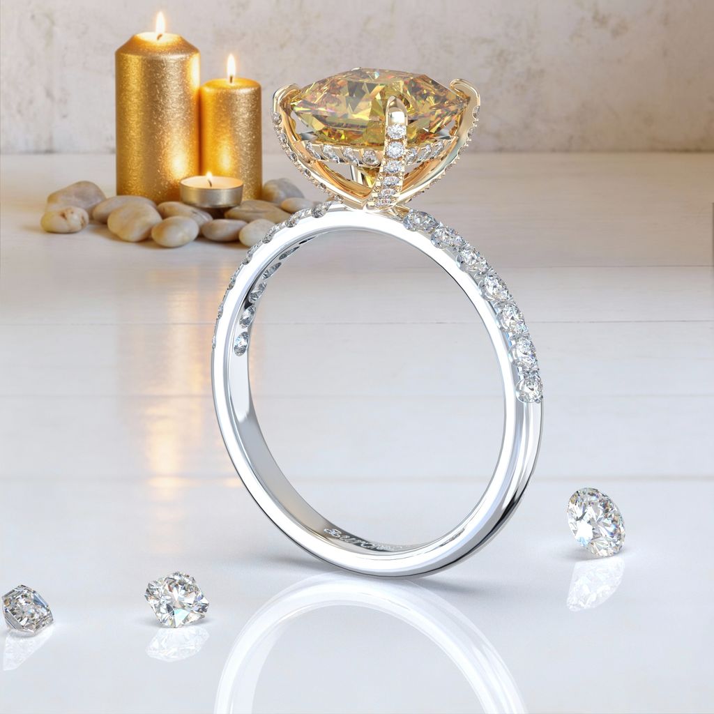 Radiant 2.06 ct Fancy Intense Yellow 濃彩黃鑽鑽戒 2.1193